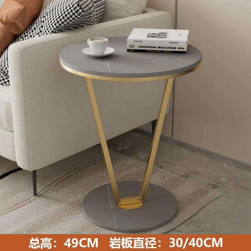 KIMLUD, Nordic Luxury Round Coffee Table Living Room Sofa Side Table Balcony Bay Window Tatami Coffee Table Bedroom Bedside Shelf, Gold A / CHINA, KIMLUD APPAREL - Womens Clothes