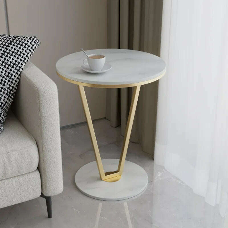 KIMLUD, Nordic Luxury Round Coffee Table Minimalist Entrance Designer Metal Coffee Table Floor Regale Mesas Bajas Living Room Furnitures, KIMLUD Womens Clothes