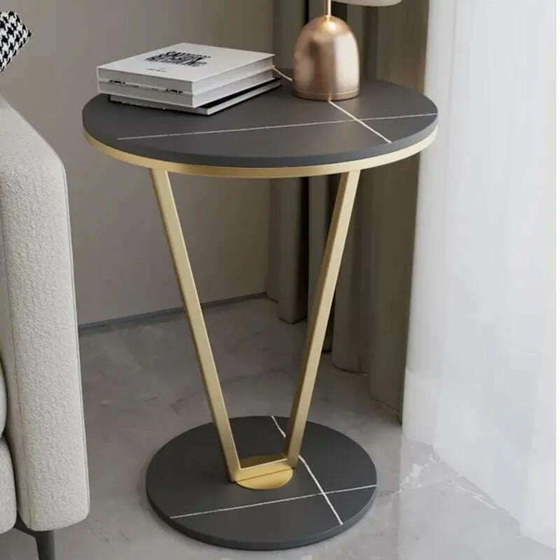 KIMLUD, Nordic Luxury Round Coffee Table Minimalist Entrance Designer Metal Coffee Table Floor Regale Mesas Bajas Living Room Furnitures, KIMLUD Womens Clothes