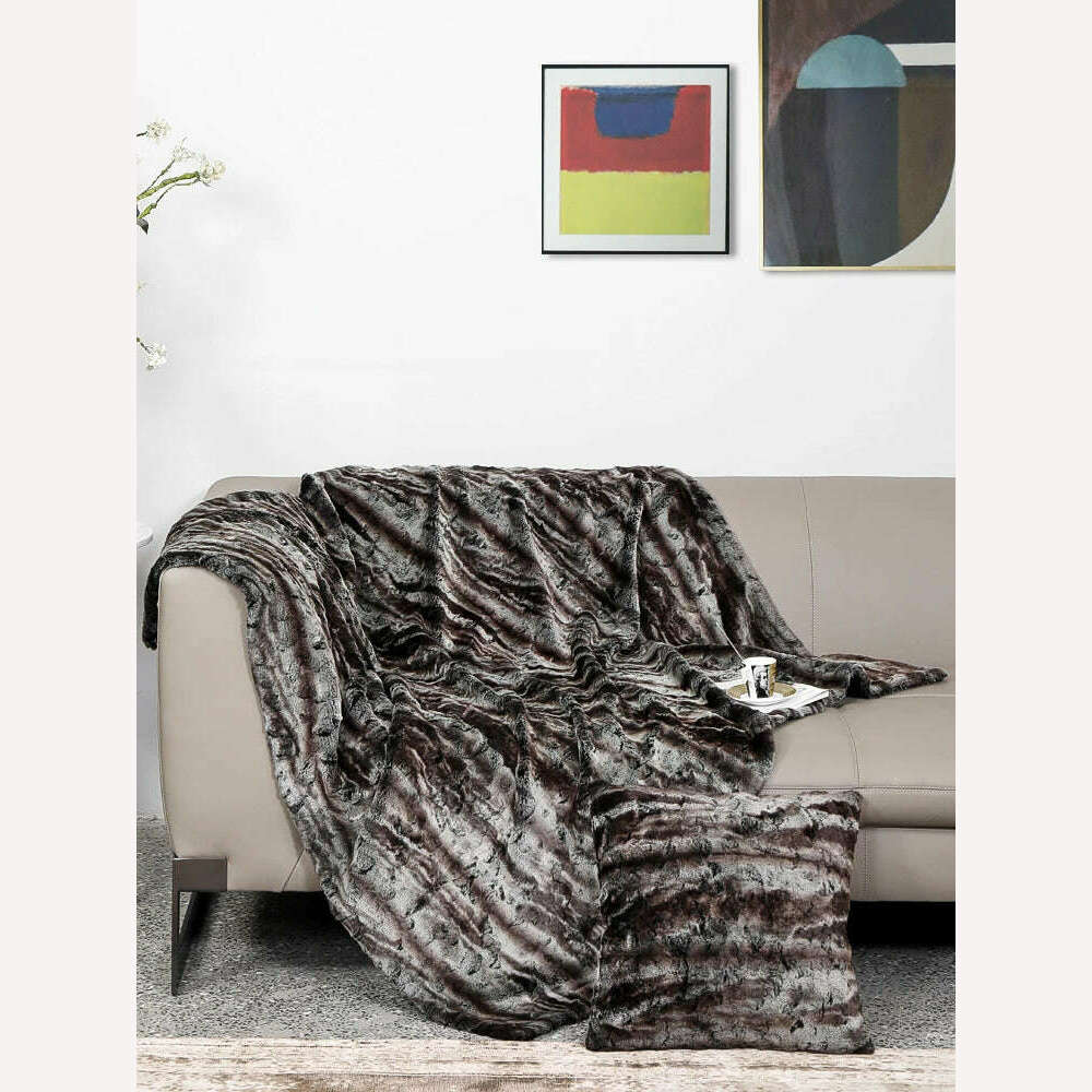 Nordic Super Soft Shaggy Faux Fur Blanket Luxury home Decorative Winter Warm Plush Thick Blankets For Bed Sofa Couch 150*200cm - KIMLUD