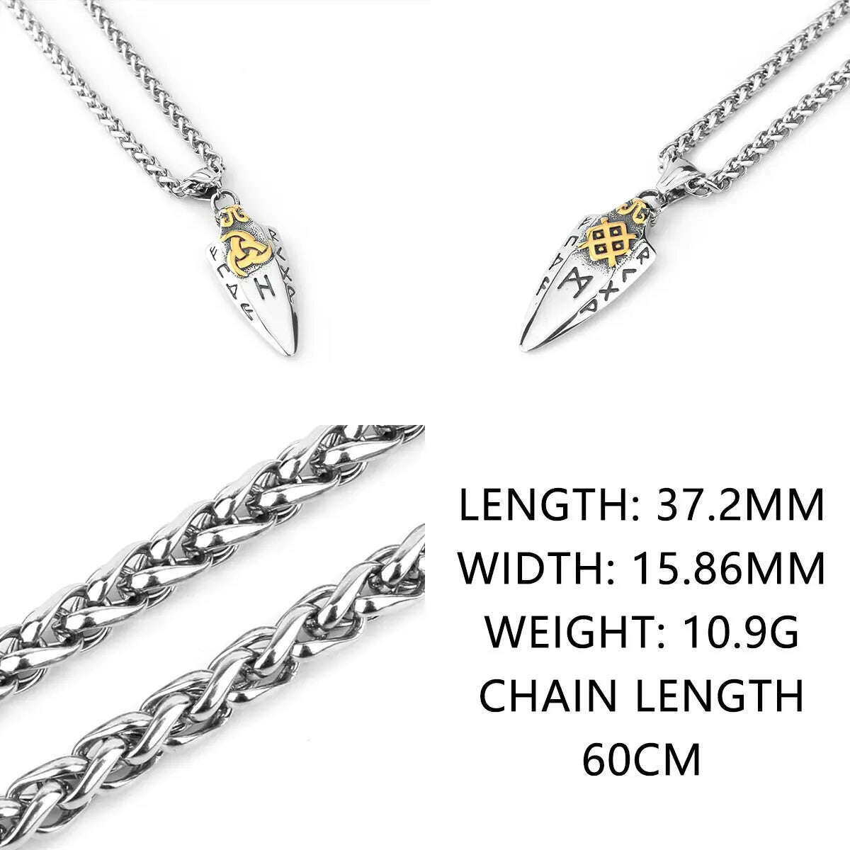 Nordic Viking Odin Spear Celtic Knot Pendant Necklace Men&#39;s Accessories Fashion Trend Boyfriend Birthday Gift Wholesale - KIMLUD