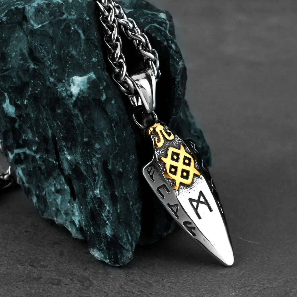 Nordic Viking Odin Spear Celtic Knot Pendant Necklace Men&#39;s Accessories Fashion Trend Boyfriend Birthday Gift Wholesale - KIMLUD