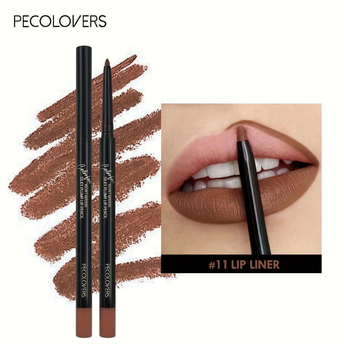 KIMLUD, Nude Brown Lip Liner Pencil Lipstick Matte Smooth Waterproof Lipliner Long Lasting Non-stick Cup Lipstick Pen Beauty Makeup, 11, KIMLUD APPAREL - Womens Clothes