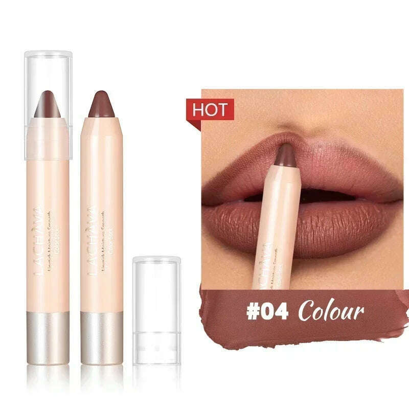 KIMLUD, Nude Brown Lipliner Pen Waterproof Sexy Red Matte Contour Tint Lipstick Lasting Non-stick Cup Lipliner Pen Lips Makeup Cosmetic, A04, KIMLUD APPAREL - Womens Clothes