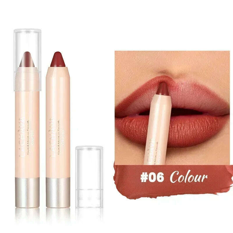 KIMLUD, Nude Brown Lipliner Pen Waterproof Sexy Red Matte Contour Tint Lipstick Lasting Non-stick Cup Lipliner Pen Lips Makeup Cosmetic, A06, KIMLUD APPAREL - Womens Clothes