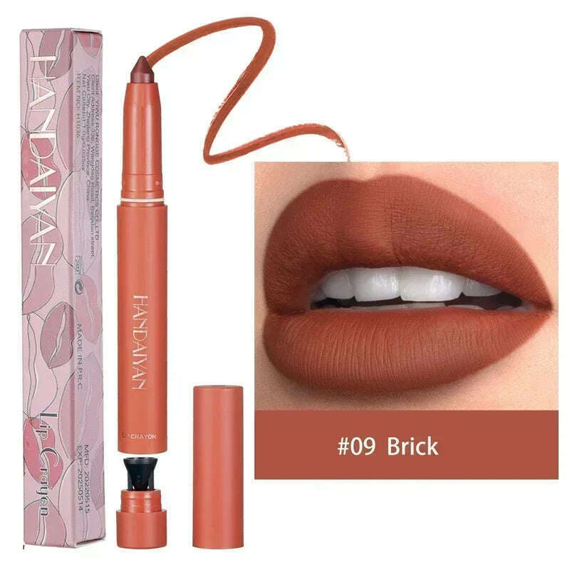 KIMLUD, Nude Brown Lipliner Pen Waterproof Sexy Red Matte Contour Tint Lipstick Lasting Non-stick Cup Lipliner Pen Lips Makeup Cosmetic, B09, KIMLUD APPAREL - Womens Clothes