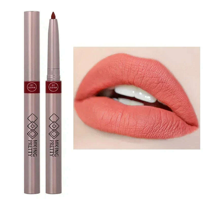 KIMLUD, Nude Brown Lipliner Pen Waterproof Sexy Red Matte Contour Tint Lipstick Lasting Non-stick Cup Lipliner Pen Lips Makeup Cosmetic, C05, KIMLUD APPAREL - Womens Clothes