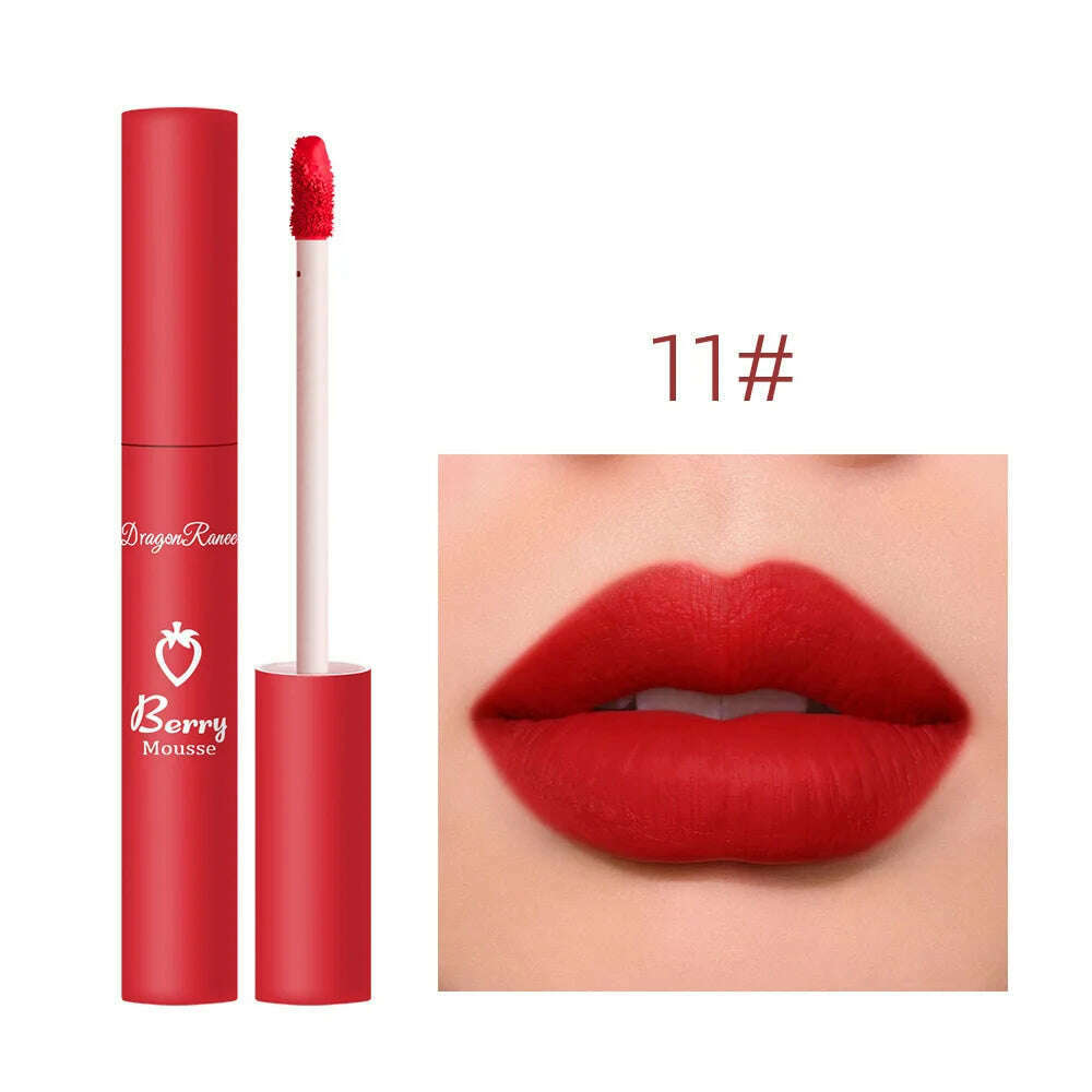 KIMLUD, Nude Matte Lip Gloss 12 Colors Long-lasting Velvet Lipstick Waterproof Non-fade Non-stick Cup Lipsticks Women Makeup Cosmetic, 11, KIMLUD APPAREL - Womens Clothes