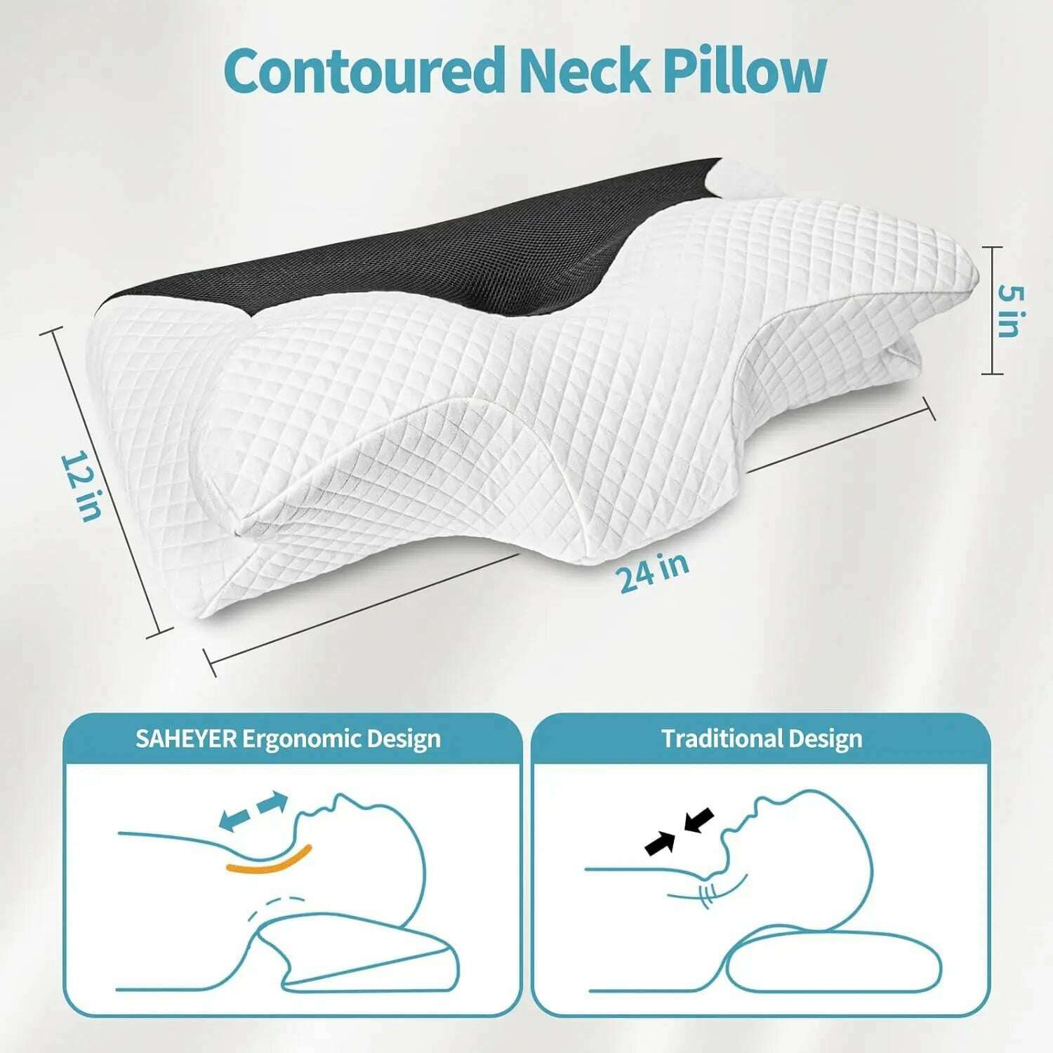 Odorless Orthopedic Pillow For Neck And Shoulder Pain Memory Foam Neck Pillow Ergonomic Sleeping Cervical Pillow - KIMLUD