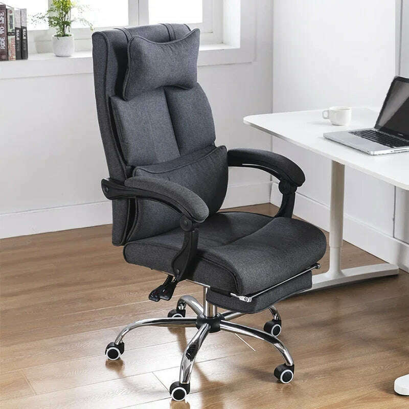 KIMLUD, Office Chair Comfortable Long-Sitting Recliner Sub-Staff Seat Ergonomic Lunch Break, Gray-, KIMLUD APPAREL - Womens Clothes