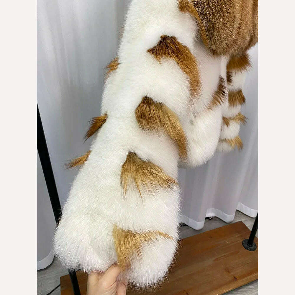 KIMLUD, OFURTEBUY Natural Real Fox Fur Coat Women Fur Coat For Women Warm Luxury Winter Jacket Women Promotion Female Vest Plus Size, KIMLUD Womens Clothes