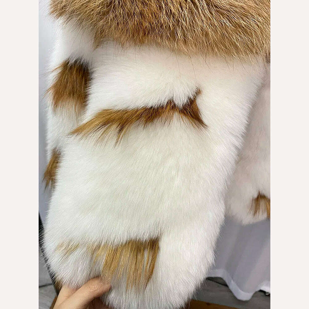 KIMLUD, OFURTEBUY Natural Real Fox Fur Coat Women Fur Coat For Women Warm Luxury Winter Jacket Women Promotion Female Vest Plus Size, KIMLUD Womens Clothes