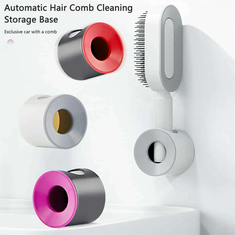 One-Key Quick Self Cleaning Hair Brush Women Massage Comb Hair Brush Air Cushion Detangling Scalp Massage Comb Styling Tools - KIMLUD