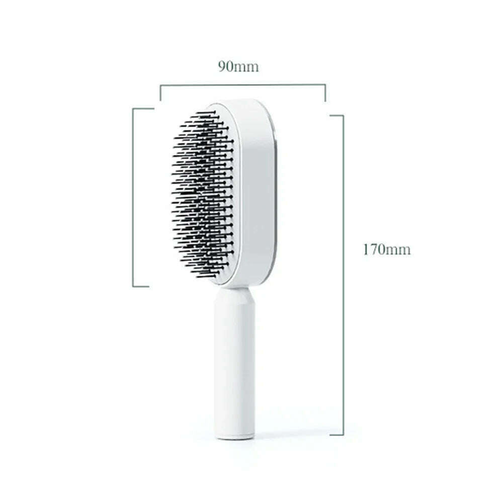 One-Key Quick Self Cleaning Hair Brush Women Massage Comb Hair Brush Air Cushion Detangling Scalp Massage Comb Styling Tools - KIMLUD