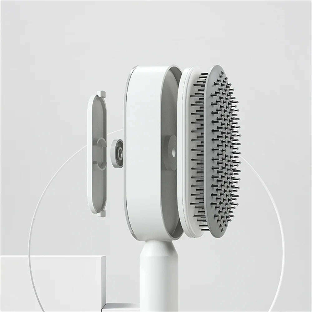 One-Key Quick Self Cleaning Hair Brush Women Massage Comb Hair Brush Air Cushion Detangling Scalp Massage Comb Styling Tools - KIMLUD