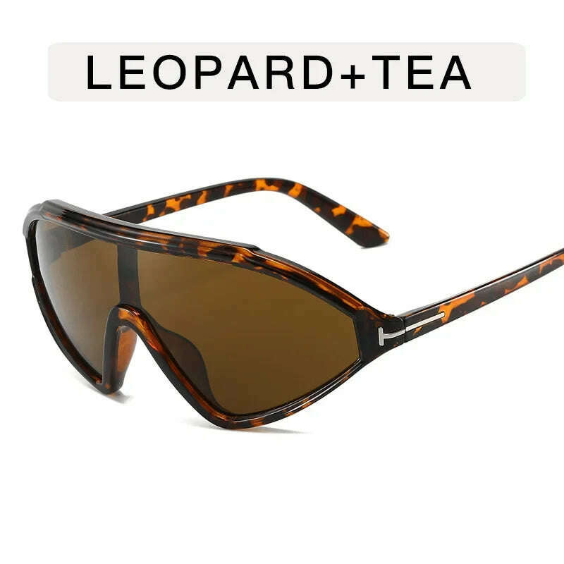 KIMLUD, ONEVAN Vintage Luxury Designer Sunglasses Men 2024 INS Triangle Glasses Men/Women Brand Sun Glasses Women Gafas De Sol Hombre, LeopardTea / free cloth, KIMLUD APPAREL - Womens Clothes