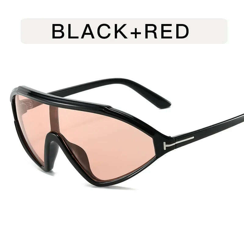 KIMLUD, ONEVAN Vintage Luxury Designer Sunglasses Men 2024 INS Triangle Glasses Men/Women Brand Sun Glasses Women Gafas De Sol Hombre, BlackRed / free cloth, KIMLUD APPAREL - Womens Clothes