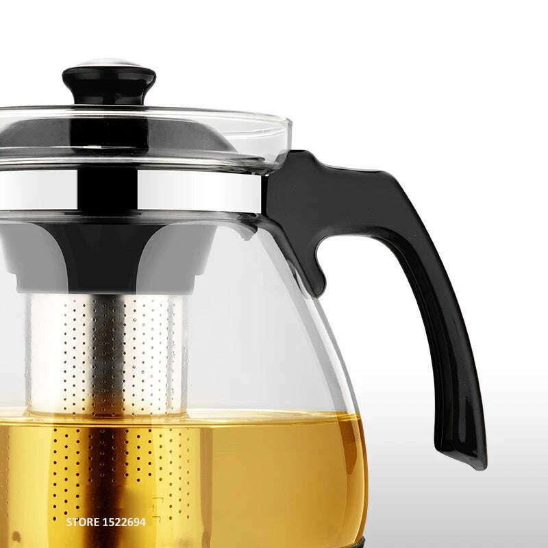 KIMLUD, Optional Teapot 1.6L &2.3L Fashion Glass Teapot Pro Design for Tea Flower with Removable Steel Infuser Filter Premium Tea Kettle, KIMLUD Womens Clothes