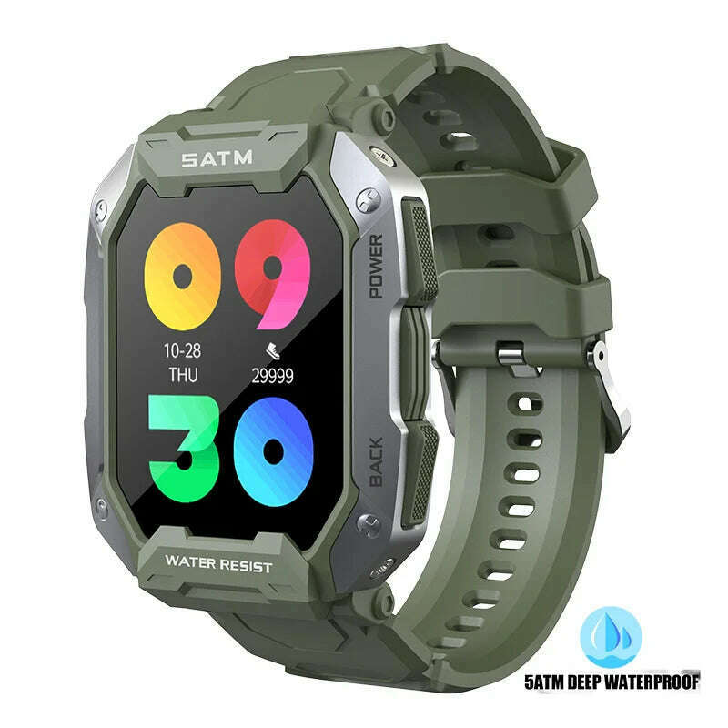 Original C20 Military Smart Watch Men Camouflage Army Outdoor IP68 5ATM Waterproof Sports Heart Rate Blood Oxygen Smartwatch - KIMLUD