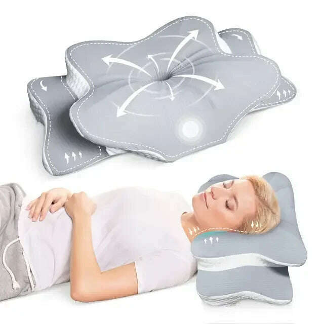 Orthopedic Memory Foam Cervical Pillow Ergonomic Orthopedic Neck Pain Pillow for Side Back Stomach Sleeper Remedial Pillows - KIMLUD