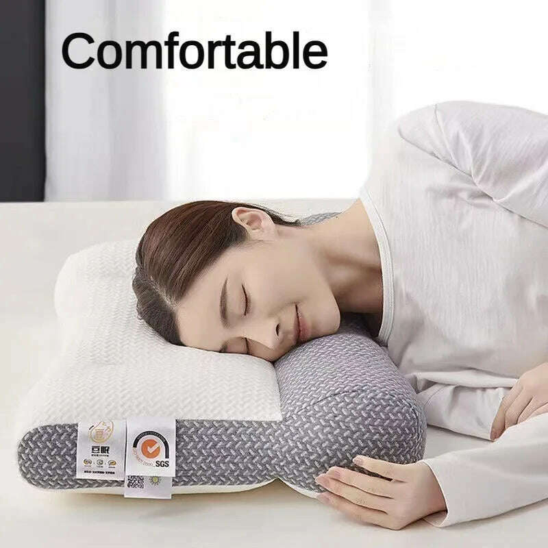 Orthopedic Reverse Traction Pillow, Protects Cervical Vertebra and Helps Sleep Single Neck, Can Be Machine Washable, 48x74cm - KIMLUD