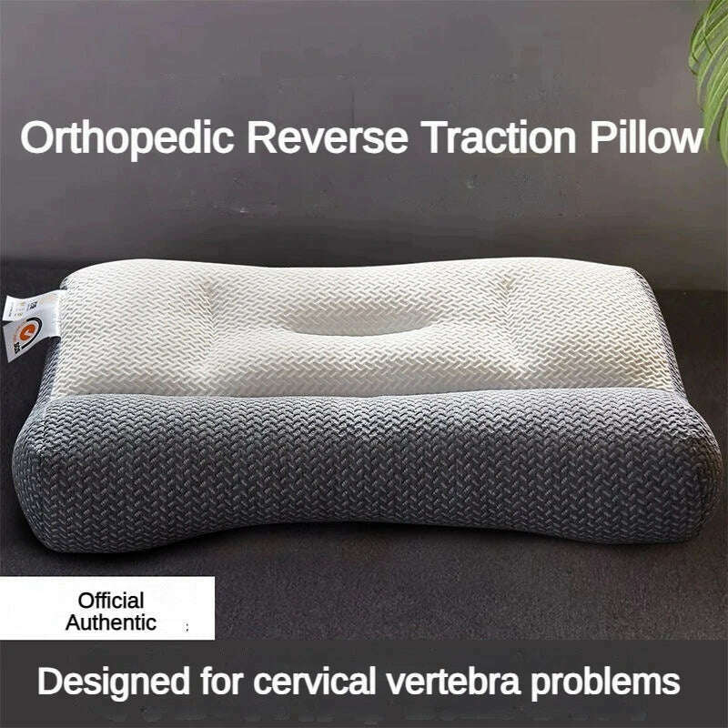 KIMLUD, Orthopedic Reverse Traction Pillow, Protects Cervical Vertebra and Helps Sleep Single Neck, Can Be Machine Washable, 48x74cm, KIMLUD Womens Clothes