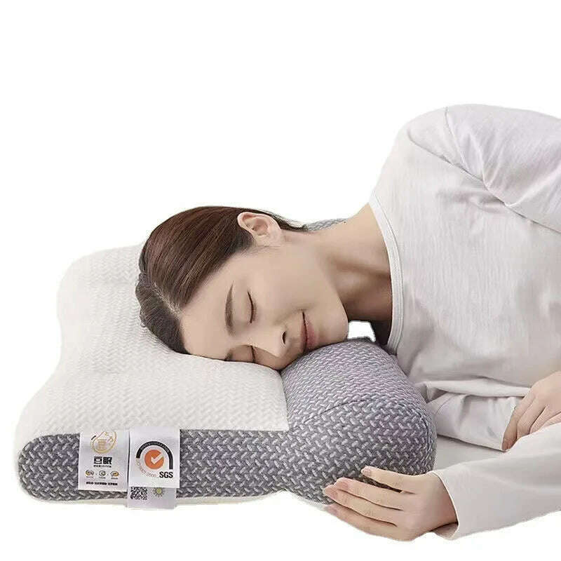 Orthopedic Reverse Traction Pillow, Protects Cervical Vertebra and Helps Sleep Single Neck, Can Be Machine Washable, 48x74cm - KIMLUD