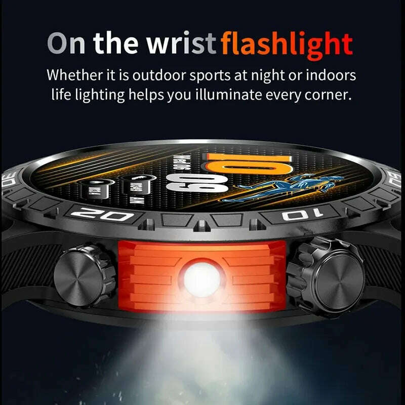 KIMLUD, Outdoor Compass Smart Watch Men LED Flashlight Heart Rate Blood Pressure Health Monitoring Watches Bluetooth Call Smartwatch Man, KIMLUD Womens Clothes