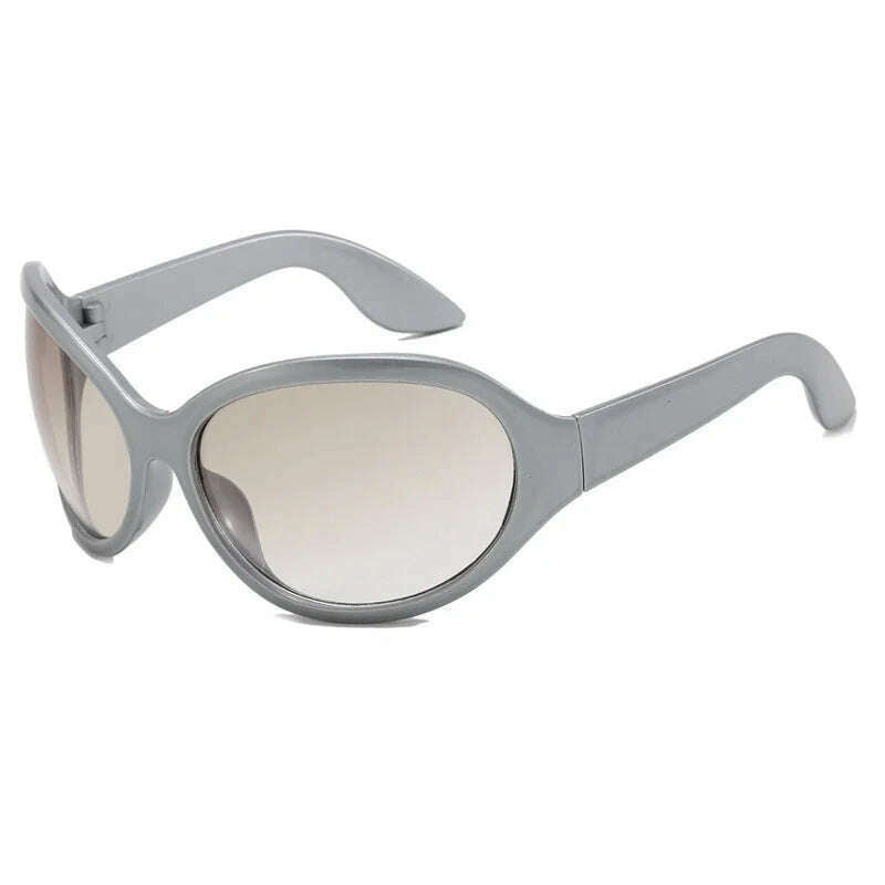 KIMLUD, Oversized Y2K Steampunk Sunglasses Women Luxury Brand Designer Oval Sun Glasses Men Cyber Punk Eyewear Shades De Sol Oculos, Silver Double Gray / CHINA / only 1pcs sunglasses, KIMLUD APPAREL - Womens Clothes