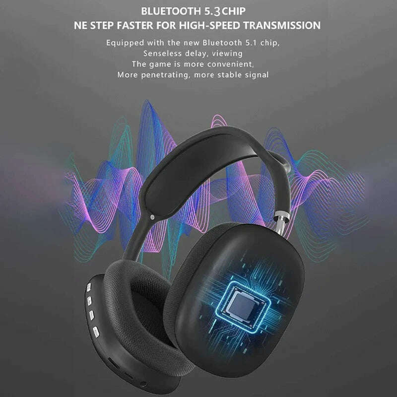 KIMLUD, P9 Pro Wireless Bluetooth Headphones With Mic Noise Cancelling Headsets HIFI Stereo Sound Earphones Sports Gaming Headbuds, KIMLUD Womens Clothes