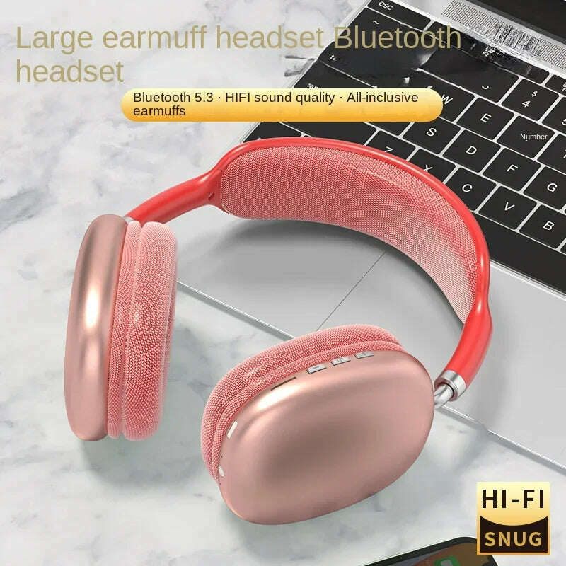 KIMLUD, P9 Pro Wireless Bluetooth Headphones With Mic Noise Cancelling Headsets HIFI Stereo Sound Earphones Sports Gaming Headbuds, KIMLUD Womens Clothes