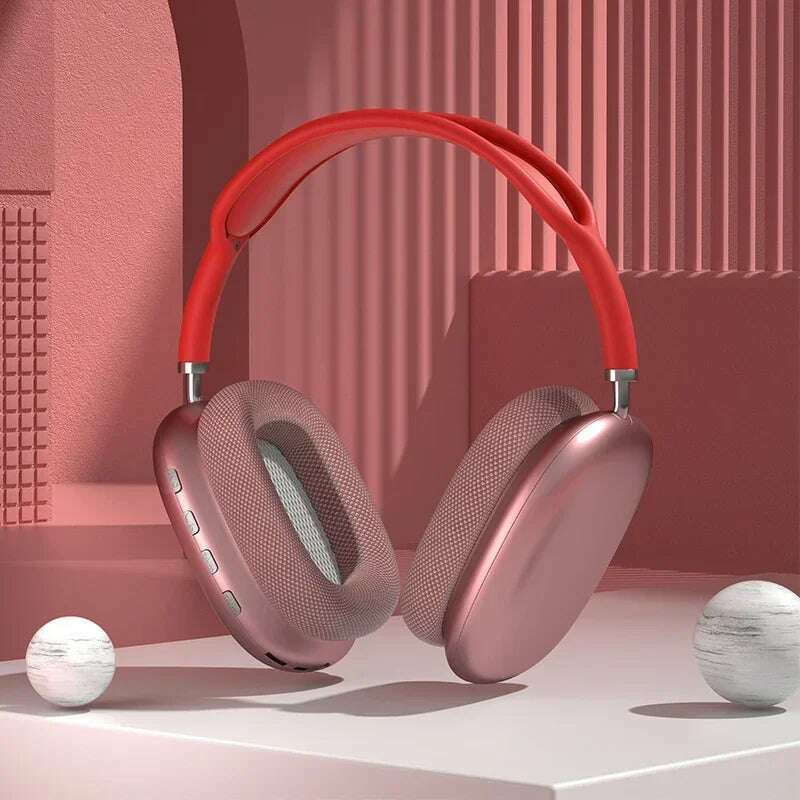 KIMLUD, P9 Pro Wireless Bluetooth Headphones With Mic Noise Cancelling Headsets HIFI Stereo Sound Earphones Sports Gaming Headbuds, P9-Pink, KIMLUD APPAREL - Womens Clothes