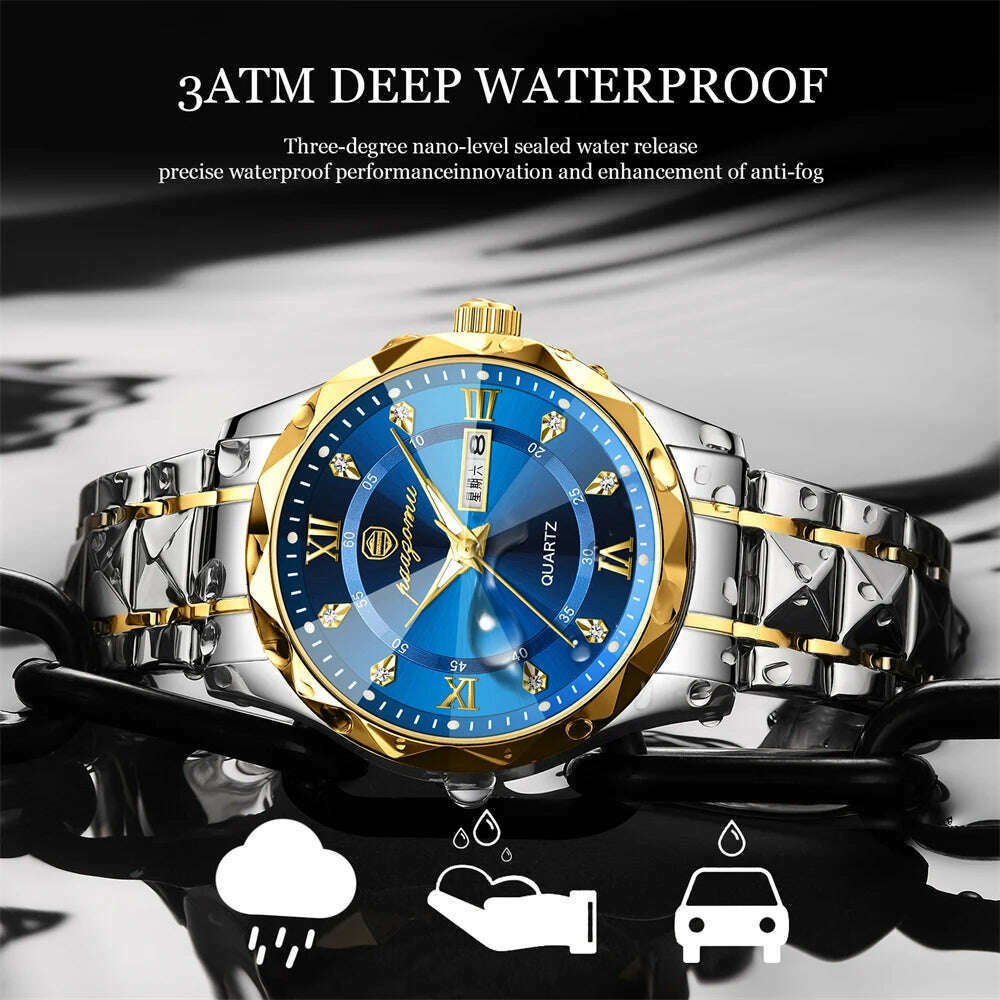 PAAZOMU Luxury Men Watches Business Top Brand Man Wristwatch Waterproof Luminous Date Week Quartz Men's Watch High Quality+Box - KIMLUD