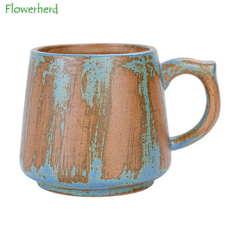 KIMLUD, Painted Ceramic Coffee Mug Handmade Retro Tea Mug Japanese Coarse Pottery Coffee Cup Creative Household Water Cup, KIMLUD Womens Clothes