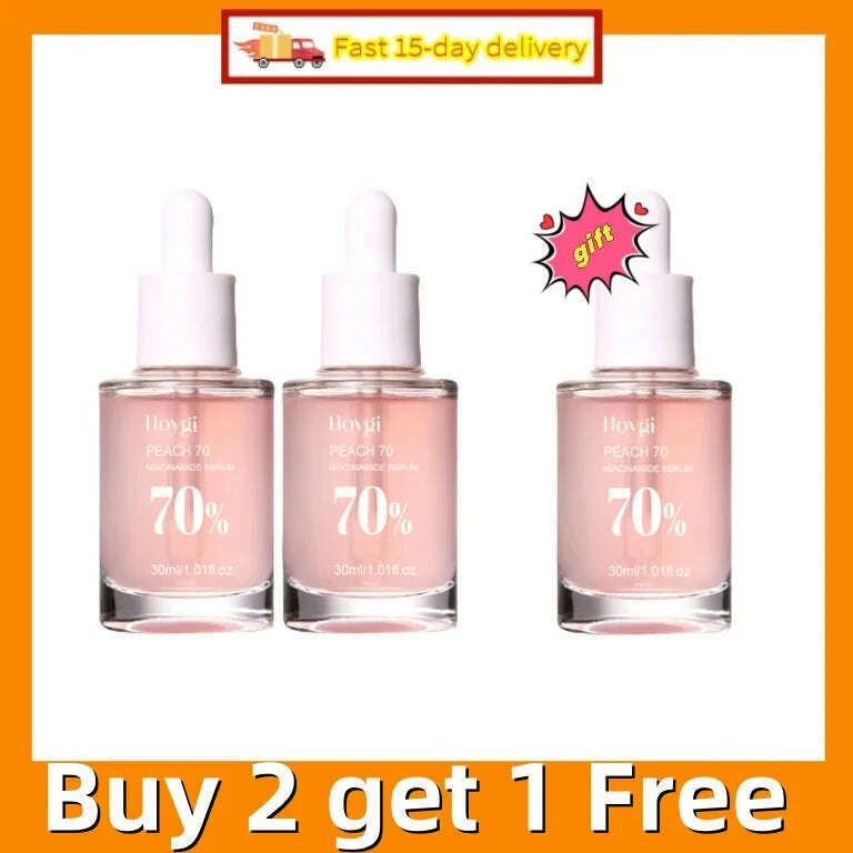 KIMLUD, Peach 70% Niacinamide Serum 30ml Moisturizing Prevent Dryness Facial Essential Oil Increasing Elasticity Smooth Soften Skin Care, 3pcs-90ml, KIMLUD APPAREL - Womens Clothes