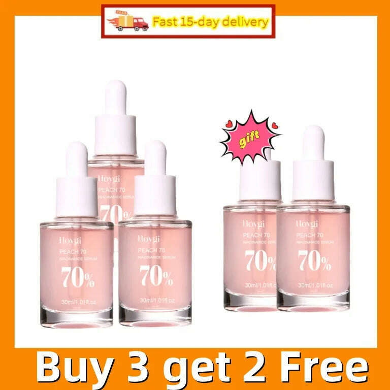 KIMLUD, Peach 70% Niacinamide Serum 30ml Moisturizing Prevent Dryness Facial Essential Oil Increasing Elasticity Smooth Soften Skin Care, 5pcs-150ml, KIMLUD APPAREL - Womens Clothes