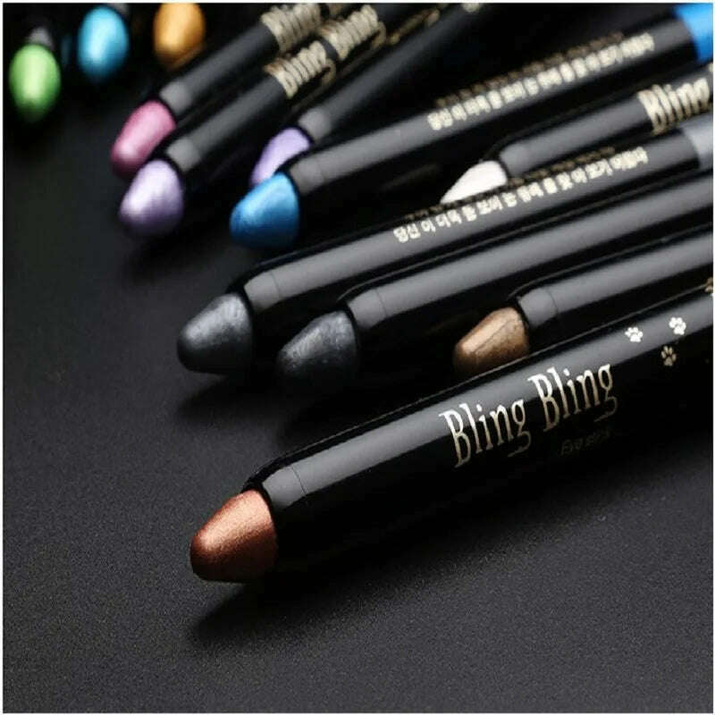 KIMLUD, Pearlescent Glitter Eyeshadow Pen Eye Shadow Pencil Waterproof Matte Cream Nude Eye Makeup Pigment Silkworm Eyeliner Shadow Pen, KIMLUD Womens Clothes