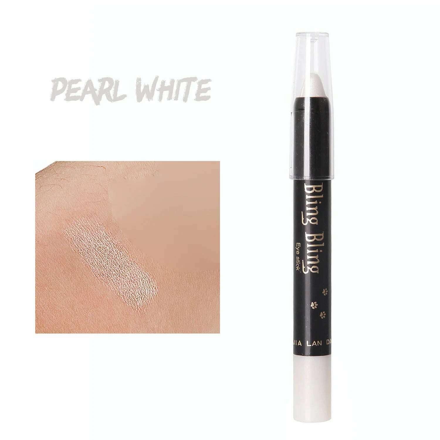 KIMLUD, Pearlescent Glitter Eyeshadow Pen Eye Shadow Pencil Waterproof Matte Cream Nude Eye Makeup Pigment Silkworm Eyeliner Shadow Pen, Pearl White, KIMLUD APPAREL - Womens Clothes