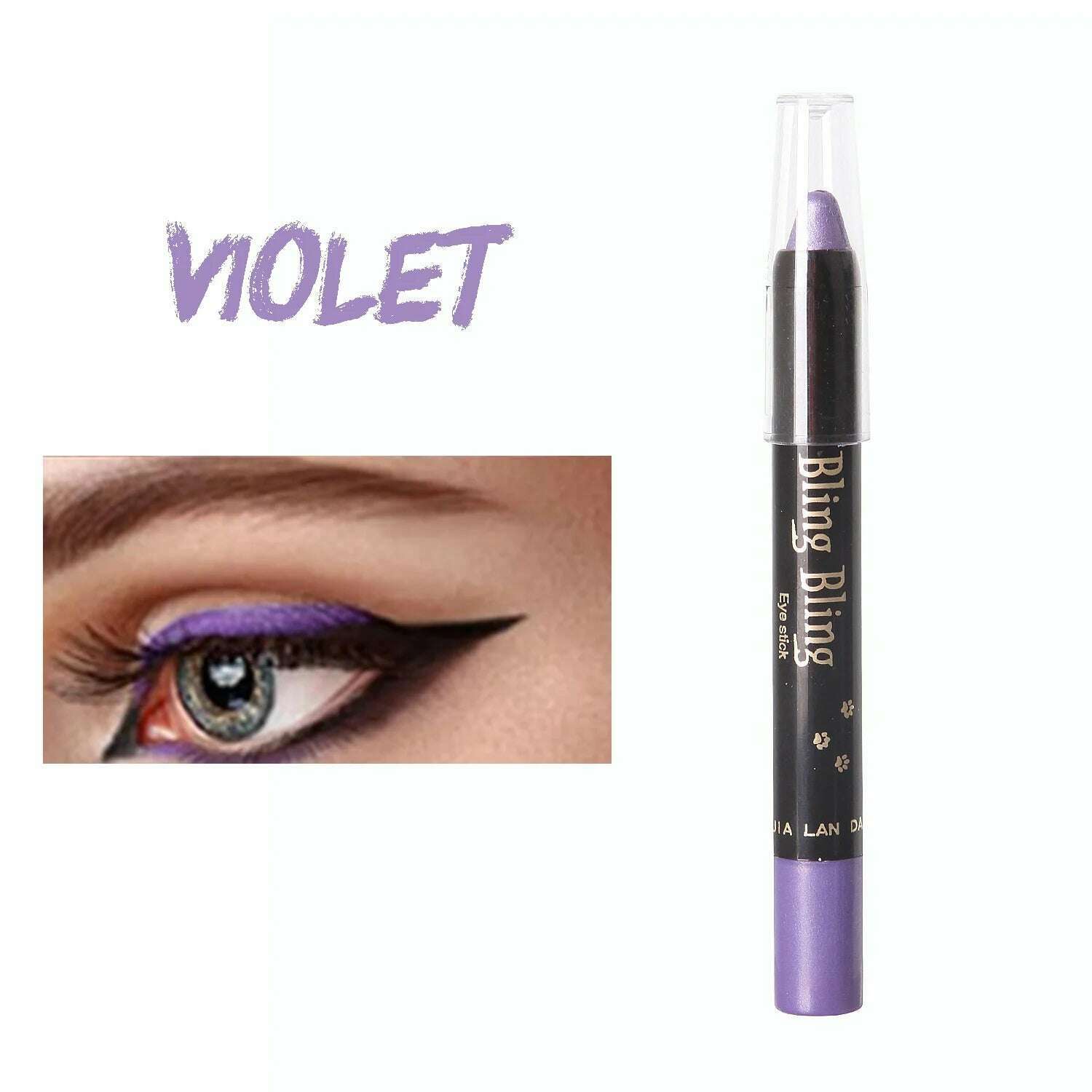 KIMLUD, Pearlescent Glitter Eyeshadow Pen Eye Shadow Pencil Waterproof Matte Cream Nude Eye Makeup Pigment Silkworm Eyeliner Shadow Pen, Violet, KIMLUD APPAREL - Womens Clothes