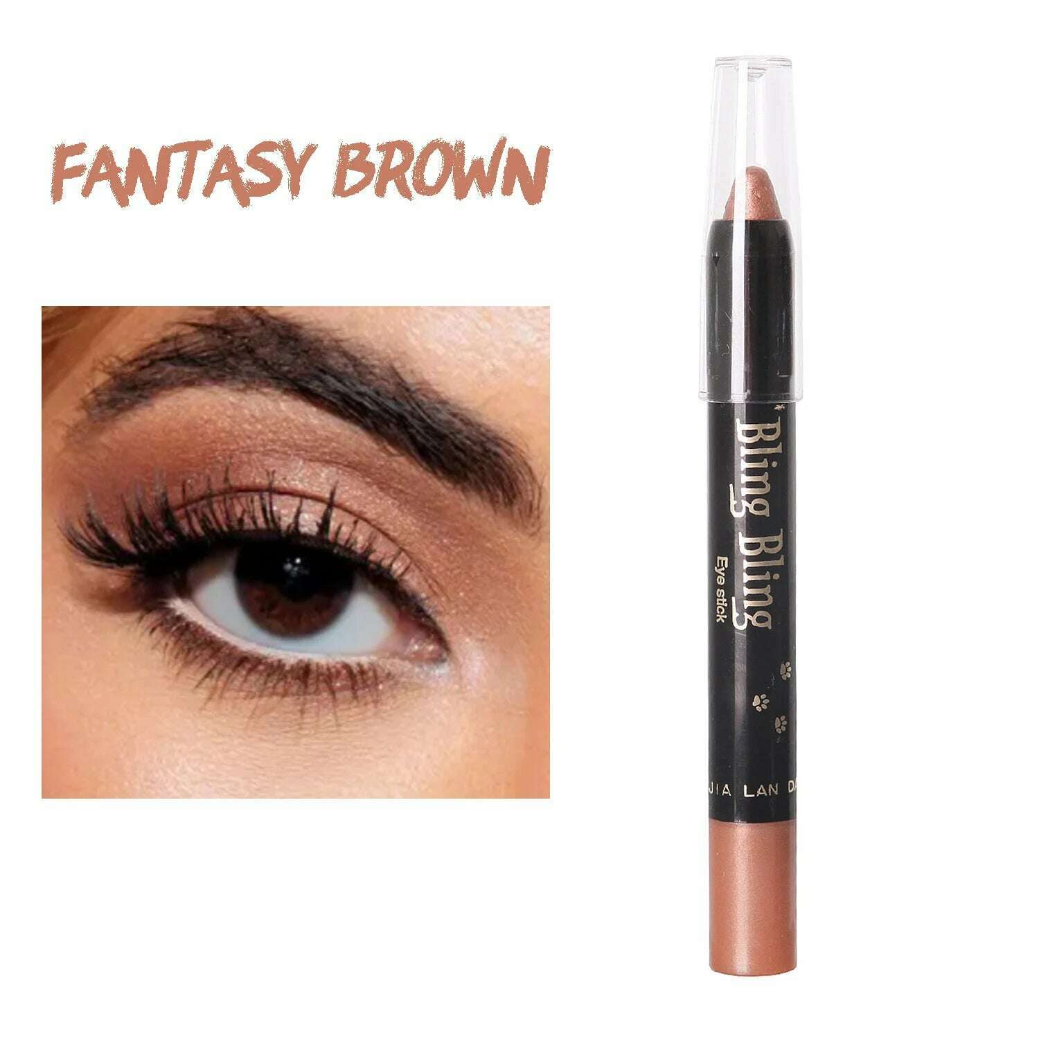 KIMLUD, Pearlescent Glitter Eyeshadow Pen Eye Shadow Pencil Waterproof Matte Cream Nude Eye Makeup Pigment Silkworm Eyeliner Shadow Pen, Fantasy Brown, KIMLUD APPAREL - Womens Clothes