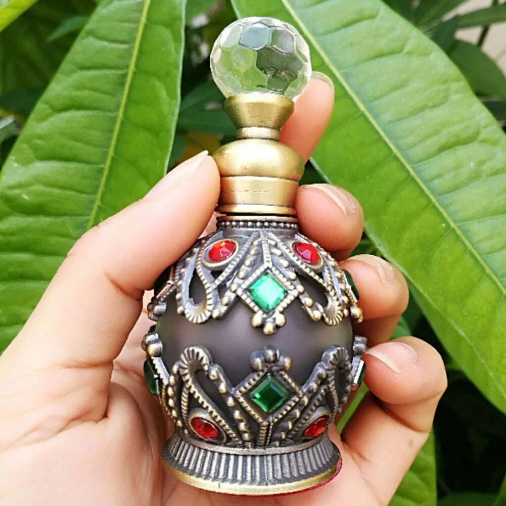 Perfume Bottle Spray Bottle Empty 15ml Vintage Aromatherapy Essential Oil Perfume Empty Bottle Container Gift Refillable Bottle - KIMLUD