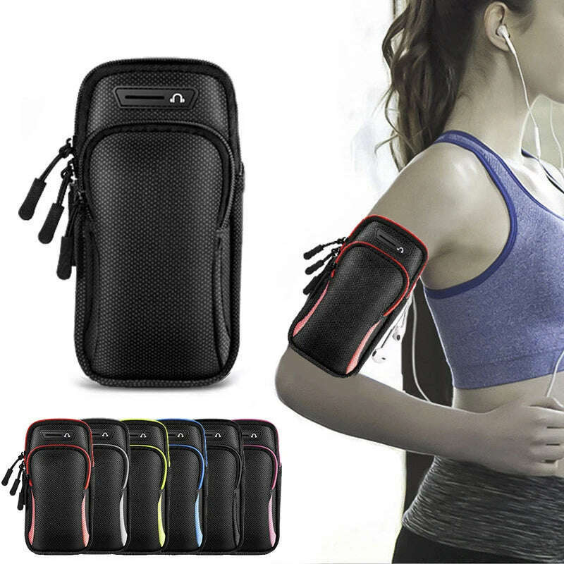 KIMLUD, Phone Arm Bag with Headphone Jack Waterproof Breathable Sports Running Bag Gym Mobile Phone Holder, KIMLUD Womens Clothes