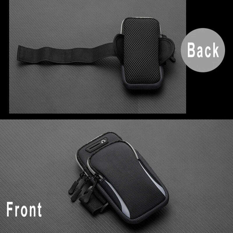 Phone Arm Bag with Headphone Jack Waterproof Breathable Sports Running Bag Gym Mobile Phone Holder - KIMLUD