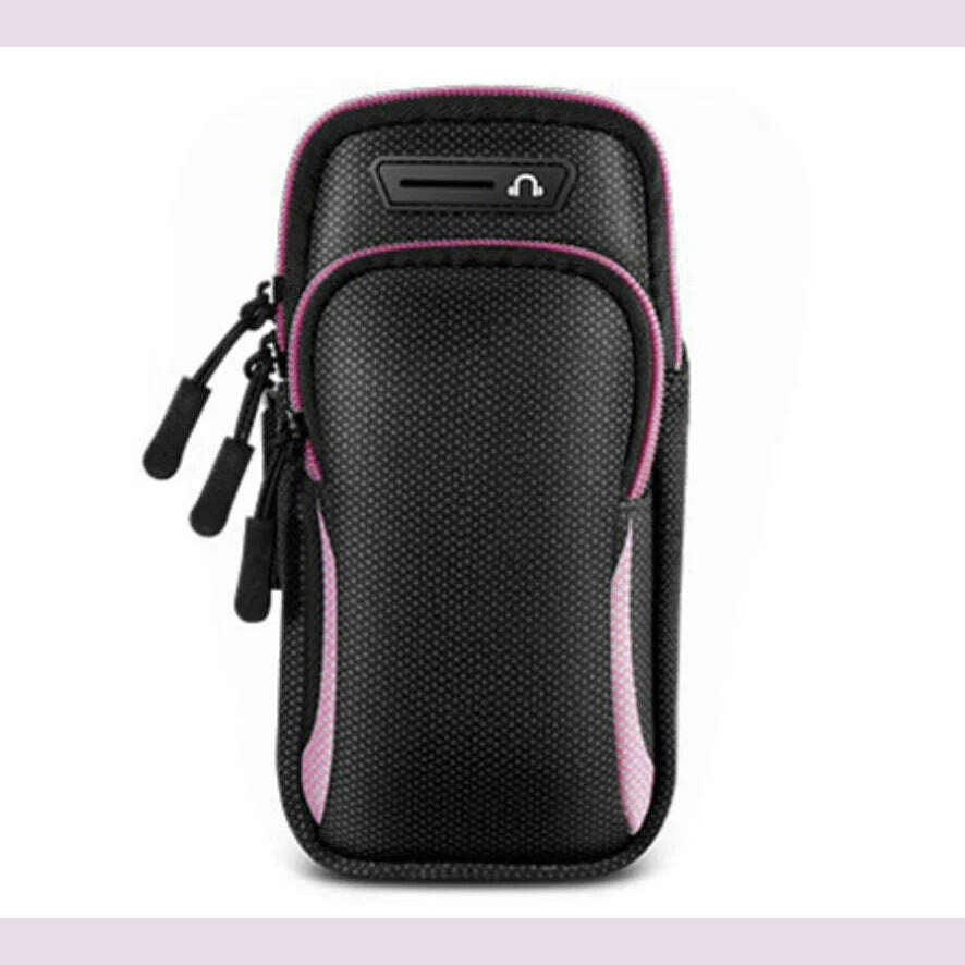 KIMLUD, Phone Arm Bag with Headphone Jack Waterproof Breathable Sports Running Bag Gym Mobile Phone Holder, Pink, KIMLUD APPAREL - Womens Clothes