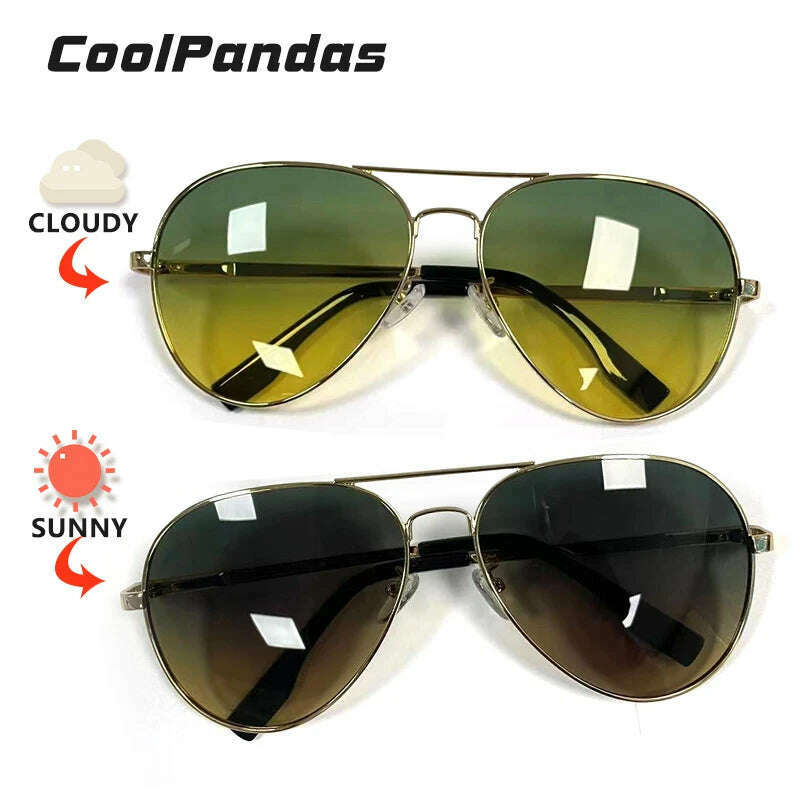 Photochromic Sunglasses Men Polarized Aviation Day Night Vision Glasses for Driving Women Anti-UV Goggle oculos de sol masculino - KIMLUD