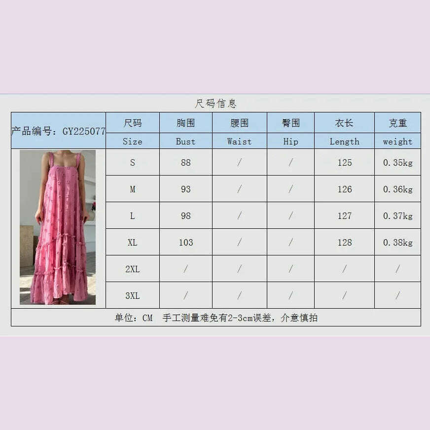 KIMLUD, Pink Flower Maxi Dress Women Elegant Casual Loose Long Holiday Dresses Summer Solid Sleeveless Bohemia Party Dress 2024 Fashion, KIMLUD Womens Clothes