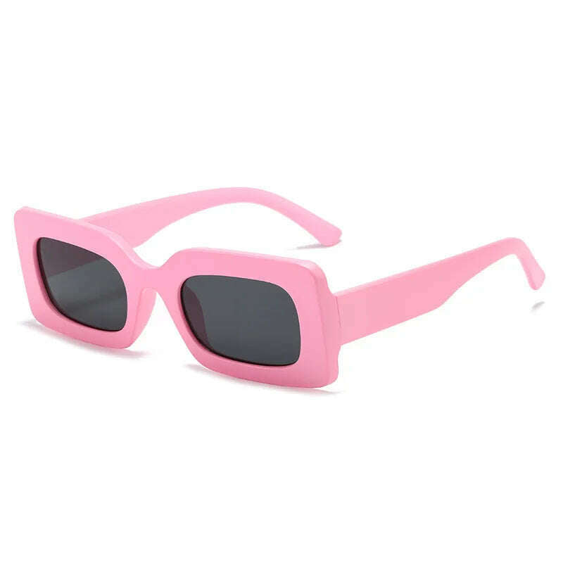 KIMLUD, Pink Purple Square Sunglasses Women Small Frame Jelly Color Sun Glasses UV400 Protection Shades Party Decoration Female Eyewear, A Pink Black / As shown, KIMLUD APPAREL - Womens Clothes