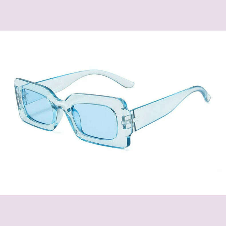 KIMLUD, Pink Purple Square Sunglasses Women Small Frame Jelly Color Sun Glasses UV400 Protection Shades Party Decoration Female Eyewear, A Clear Blue / As shown, KIMLUD APPAREL - Womens Clothes