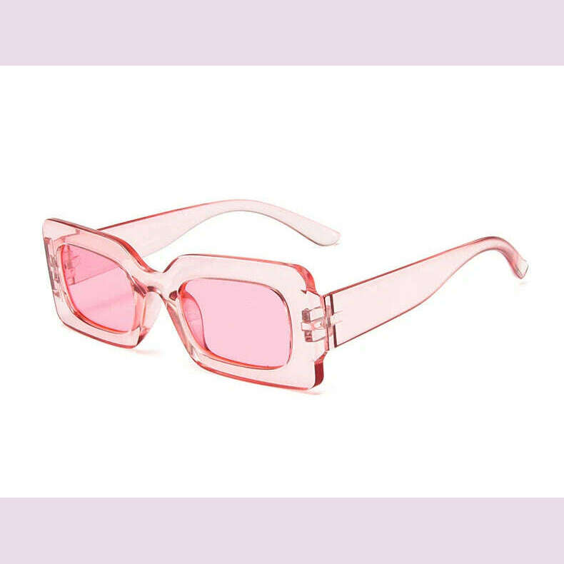 KIMLUD, Pink Purple Square Sunglasses Women Small Frame Jelly Color Sun Glasses UV400 Protection Shades Party Decoration Female Eyewear, A clear Pink / As shown, KIMLUD APPAREL - Womens Clothes