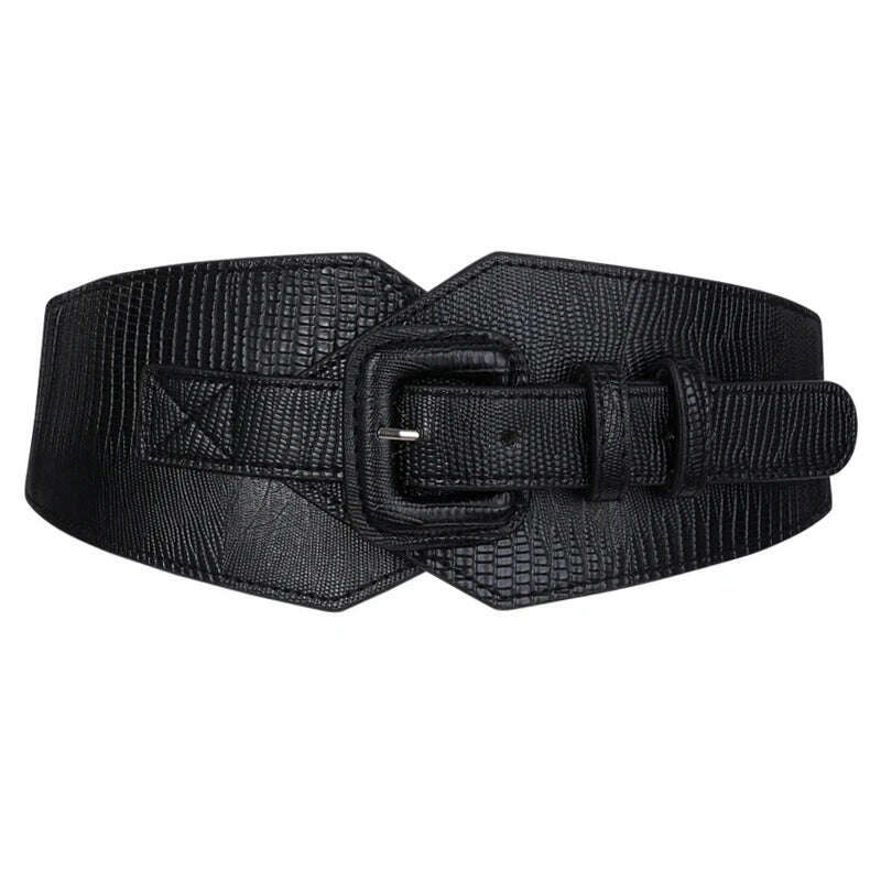 KIMLUD, Plus Size Corset Belt Female Designer Belts For Women Dresses Wide Stretch Cummerbunds Elastic Ceinture Femme Big Waistband, black belt / 88x6cm, KIMLUD APPAREL - Womens Clothes